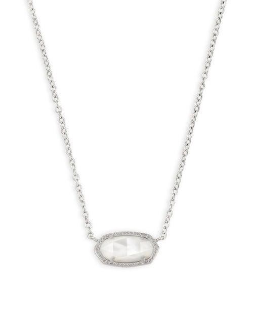 Elisa Pendant Necklace in Silver Ivory Mother of Pearl - Sugar Co.