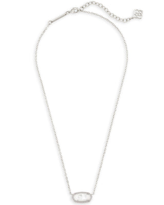 Elisa Pendant Necklace in Silver Ivory Mother of Pearl - Sugar Co.