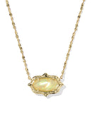 Elisa Scallop Pendant Necklace Gold Yellow Iridescent Abalone - Sugar Co.