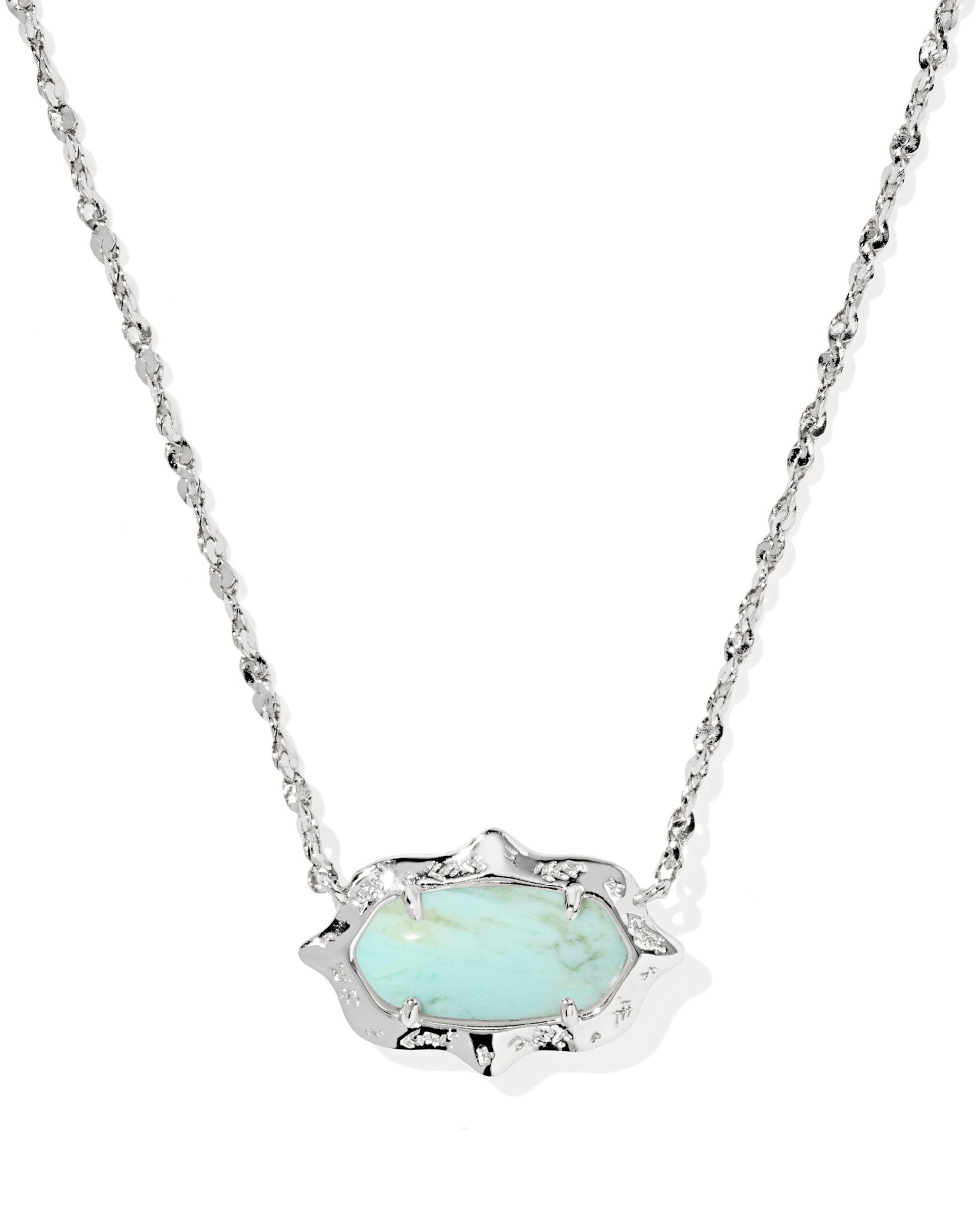 Elisa Scallop  Pendant Necklace Silver Sea Green Chrysocolla