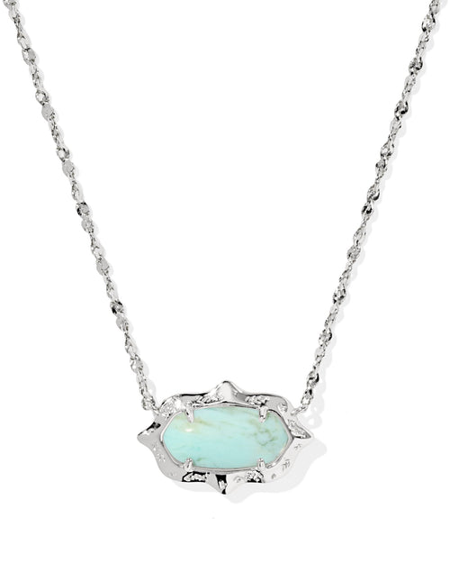 Elisa Scallop Pendant Necklace Silver Sea Green Chrysocolla - Sugar Co.