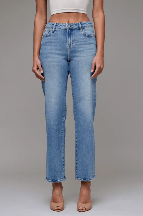 Ella Vintage Wash Stretch Mid Rise Classic Straight - Sugar Co.