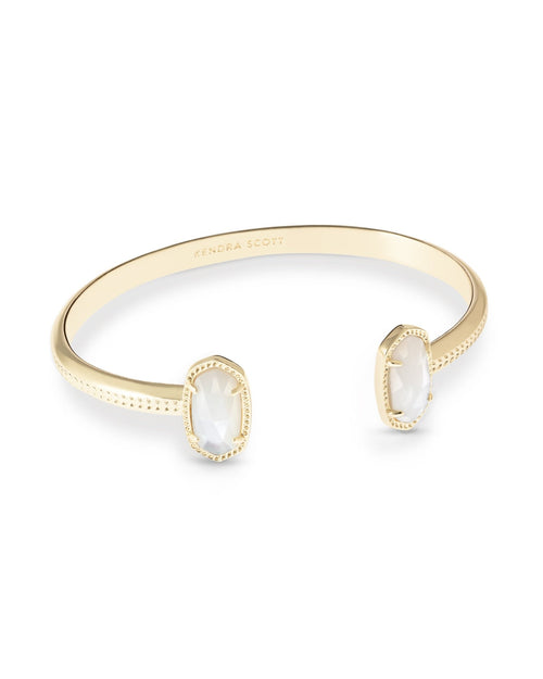Elton Cuff Bracelet in Gold Ivory Mother of Pearl - Sugar Co.