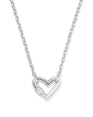 Emery Heart Silver Short Pendant Necklace - Sugar Co.
