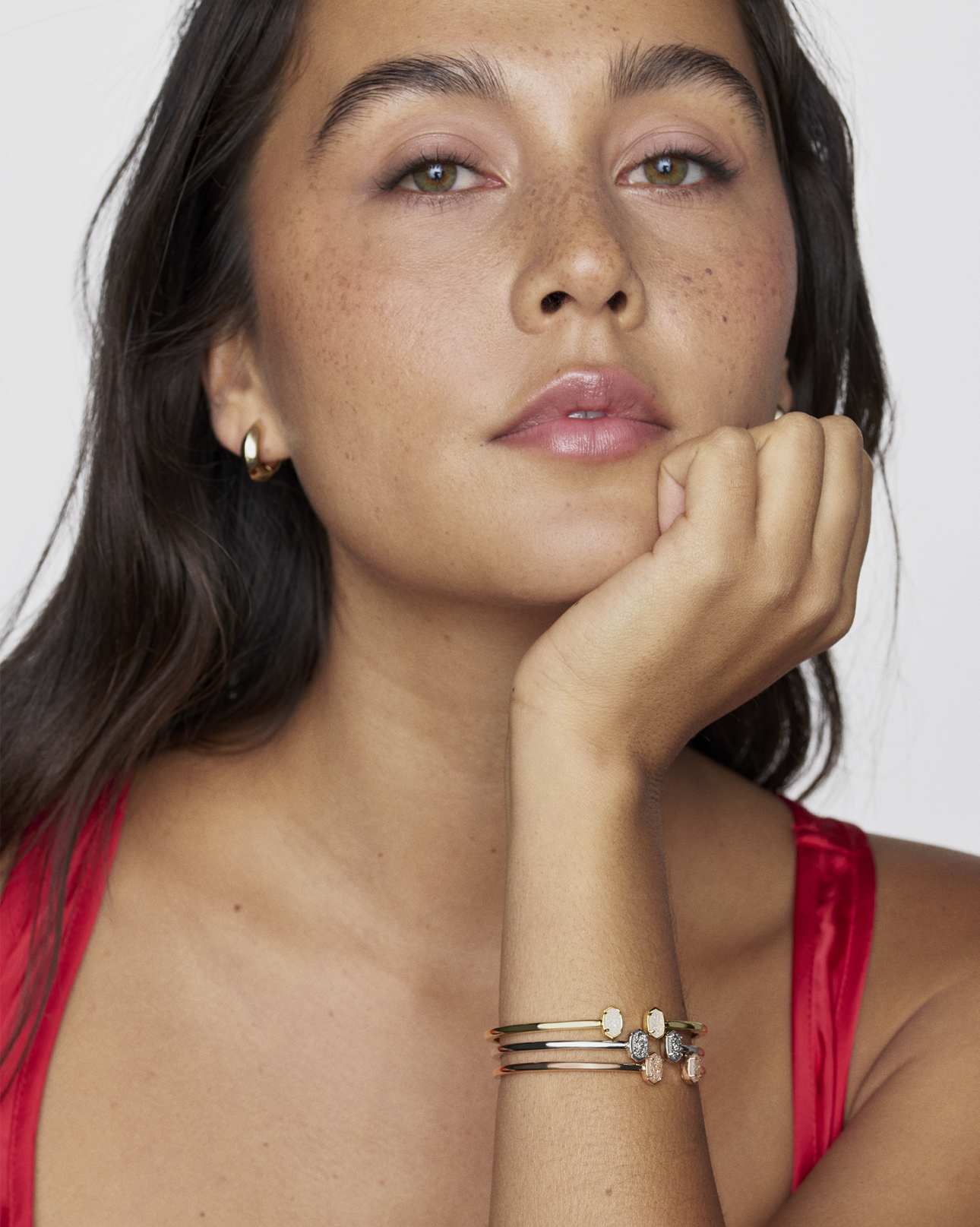 Emilie Silver Cuff Bracelet Platinum Drusy