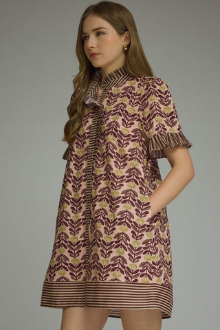 Fall in Line Floral Mini Dress
