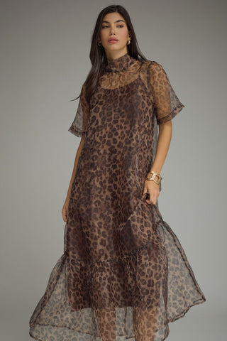 Margot Leopard Midi Dress