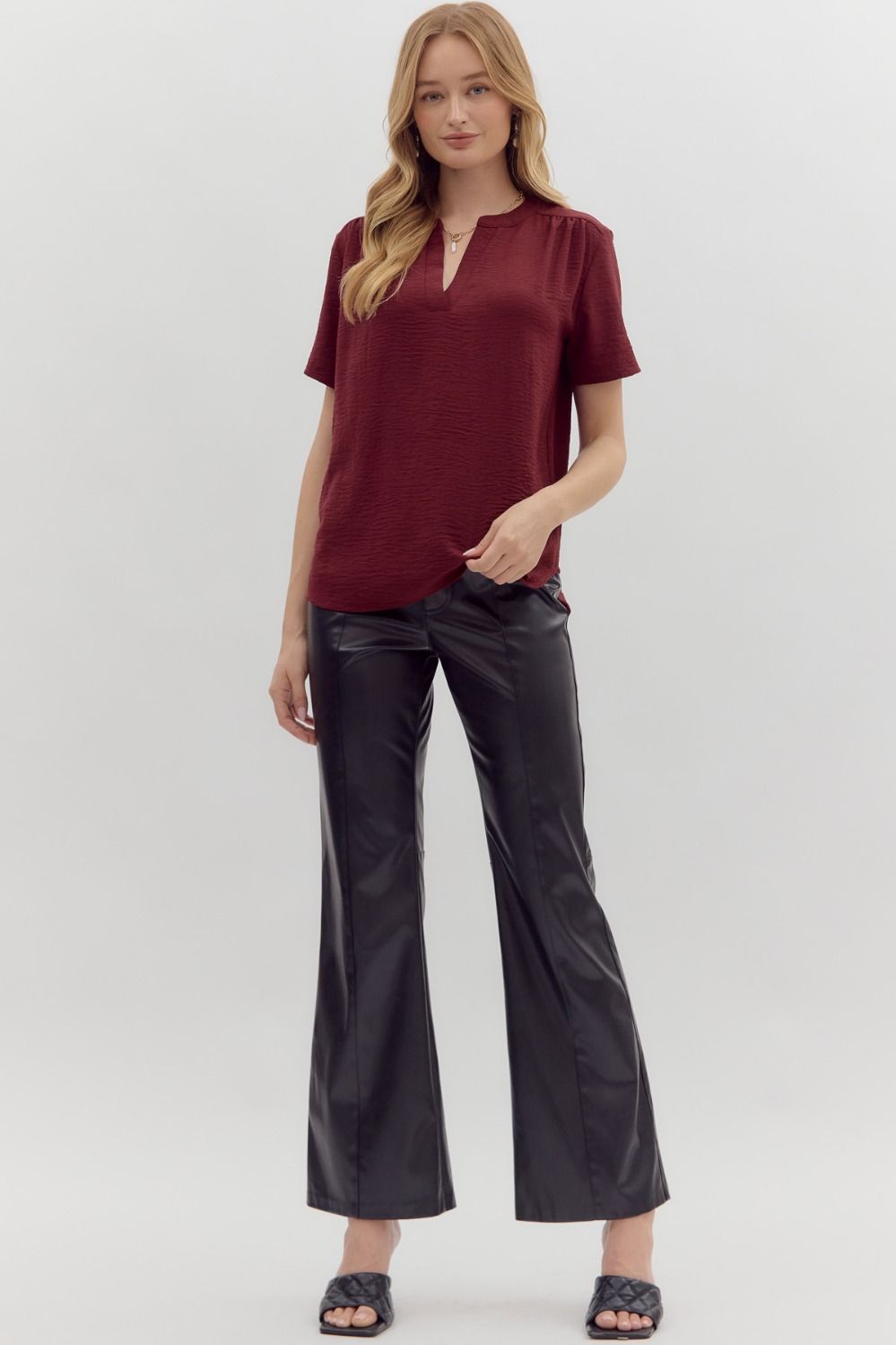 Sutton Blouse Burgundy