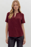 Sutton Blouse Burgundy