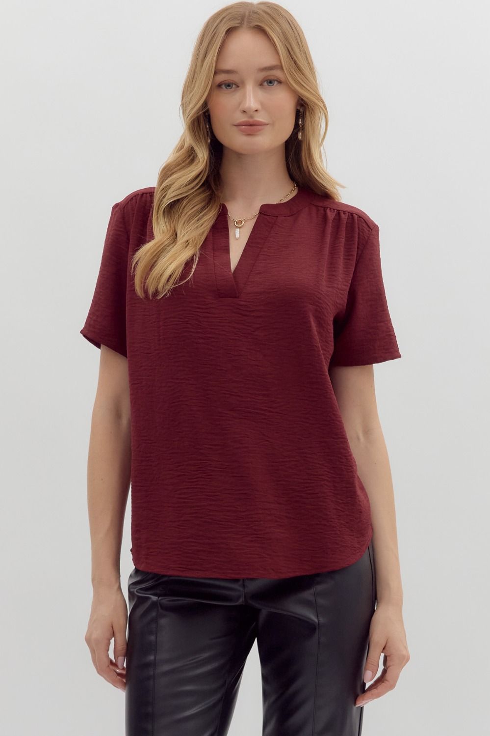 Sutton Blouse Burgundy