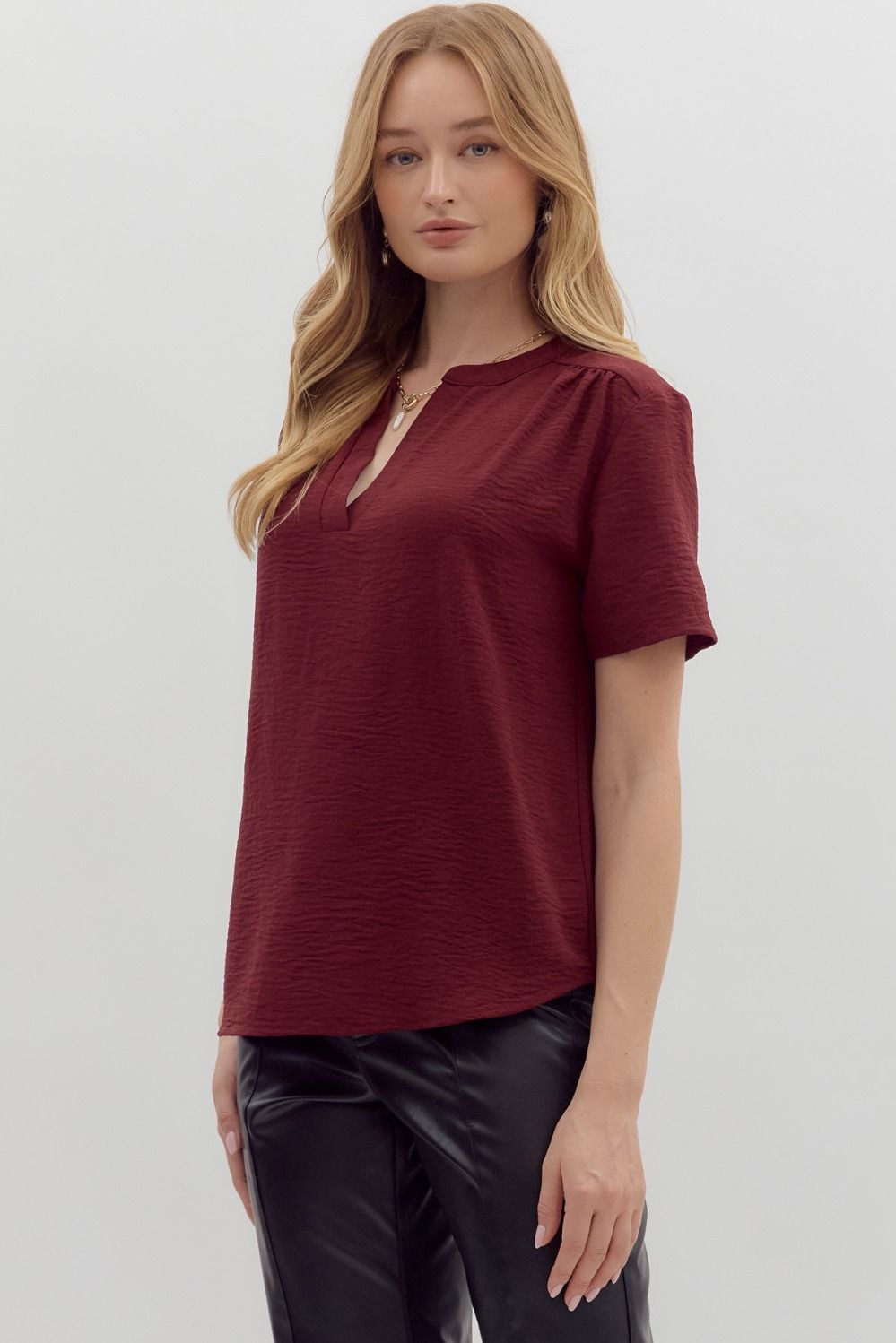 Sutton Blouse Burgundy