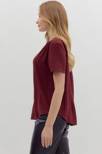 Sutton Blouse Burgundy