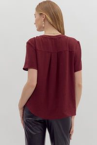 Sutton Blouse Burgundy