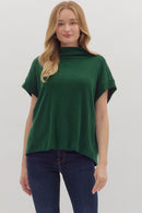 Merritt Mock Neck Top Hunter Green