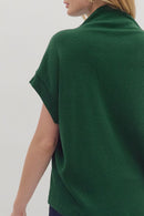 Merritt Mock Neck Top Hunter Green