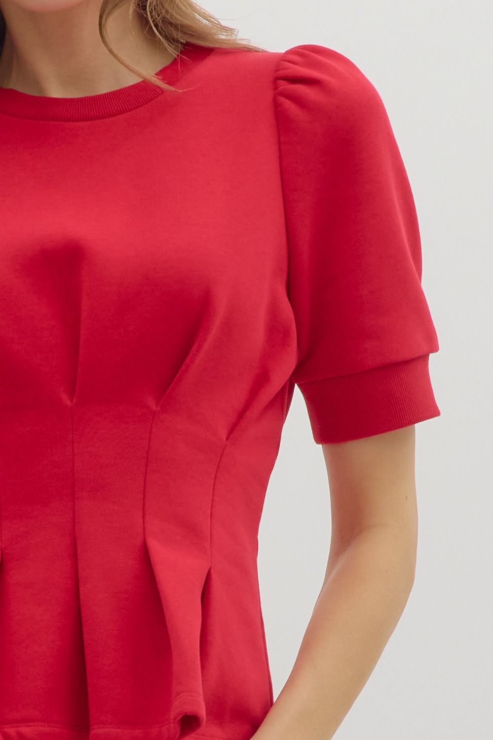 Bella Pleat Top Red