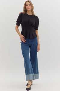 Bella Pleat Top Black