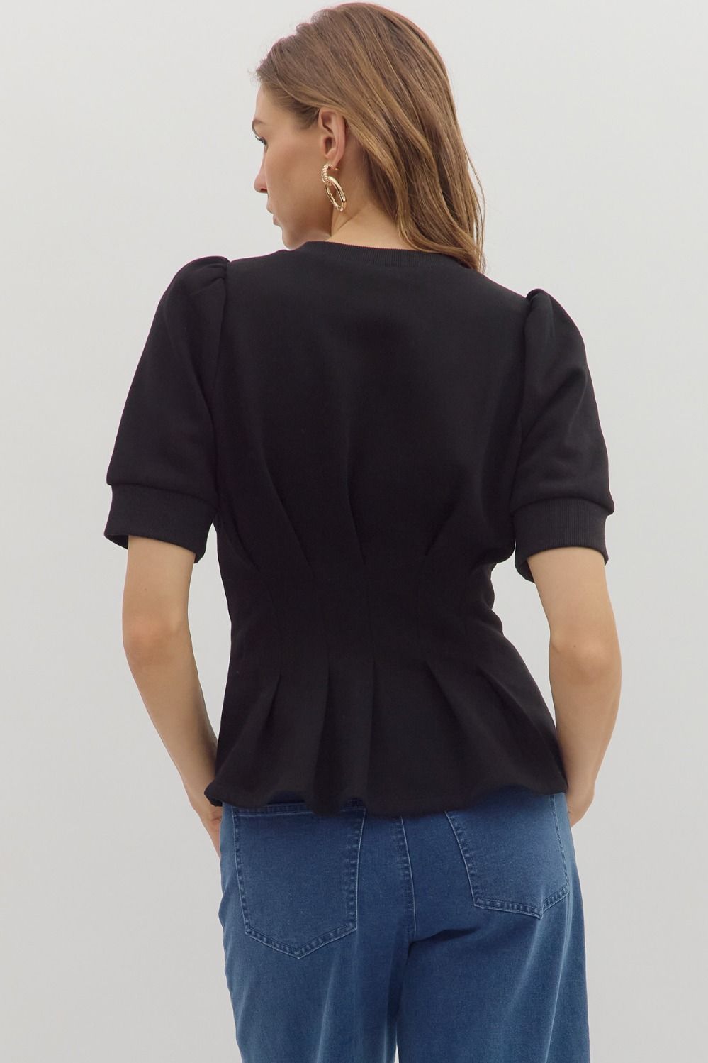 Bella Pleat Top Black