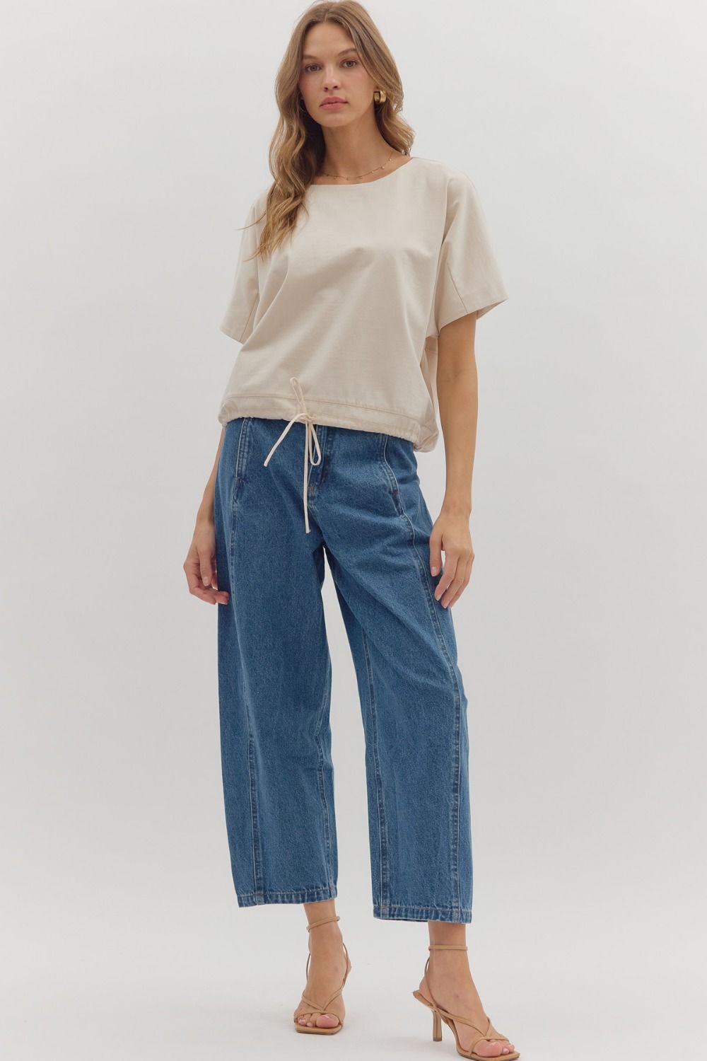 The Cinch & Go Top Ecru