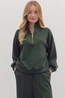 Piper Quarter Zip Top Almond
