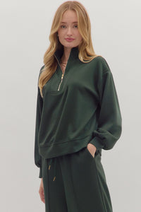 Piper Quarter Zip Top Almond