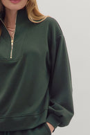 Piper Quarter Zip Top Almond