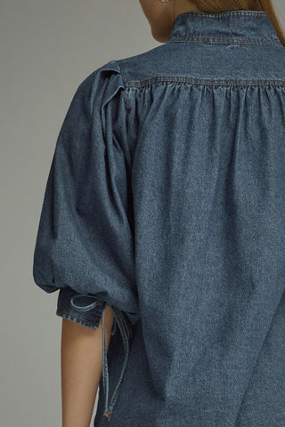 Hadley Denim Puff Sleeve Top