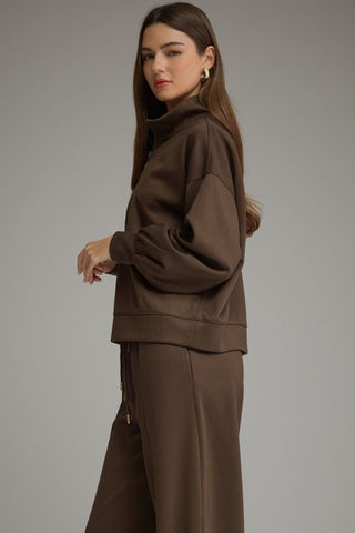 Stay Awhile Pullover Brown