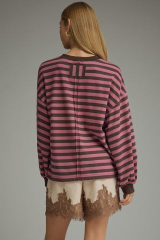 Everyday Stripe Top Pink Brown