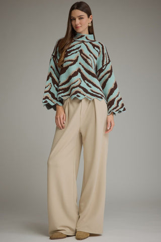 Juniper Zebra Collared Sweater