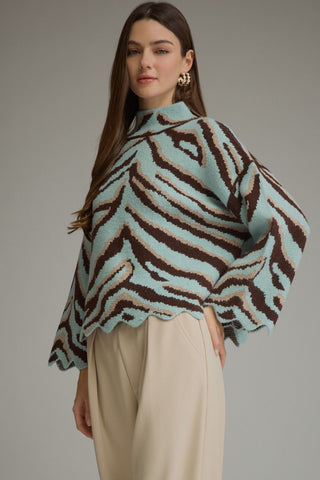 Juniper Zebra Collared Sweater