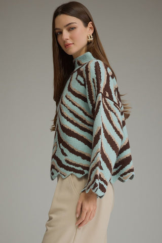 Juniper Zebra Collared Sweater