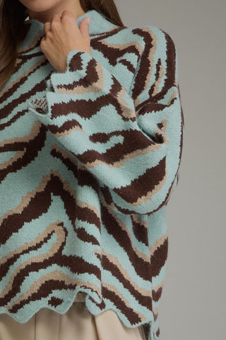 Juniper Zebra Collared Sweater