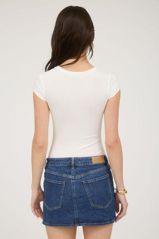 Essential Rib Bodysuit White - Sugar Co.