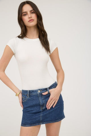 Essential Rib Bodysuit White - Sugar Co.