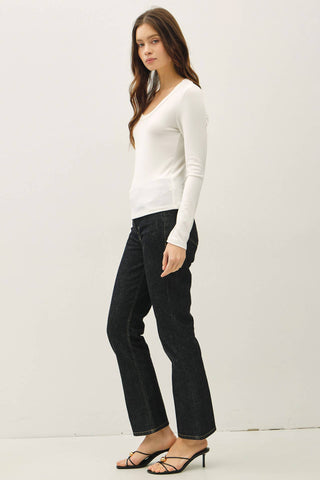 Essentials U Neck Black - Sugar Co.