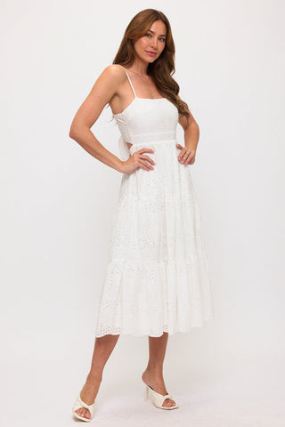 Essie Cotton Eyelet Midi Dress - Sugar Co.
