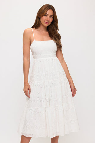Essie Cotton Eyelet Midi Dress - Sugar Co.