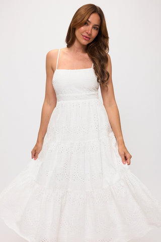 Essie Cotton Eyelet Midi Dress - Sugar Co.