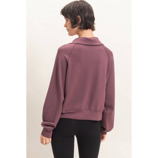 Everyday Essential Half-Zip Pullover Cocoa - Sugar Co.