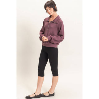 Everyday Essential Half-Zip Pullover Cocoa - Sugar Co.