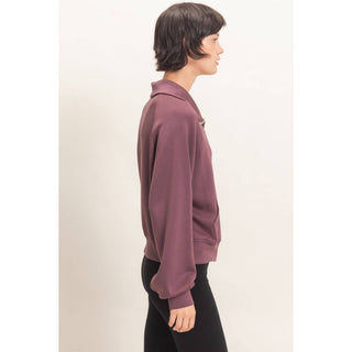 Everyday Essential Half-Zip Pullover Cocoa - Sugar Co.