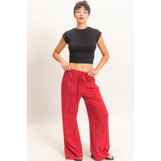 Everyday Essential Wide Leg Pants Deep Green - Sugar Co.