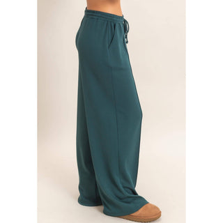 Everyday Essential Wide Leg Pants Deep Green - Sugar Co.