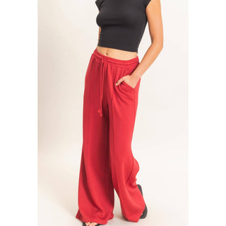 Everyday Essential Wide Leg Pants Deep Green - Sugar Co.