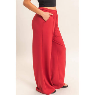 Everyday Essential Wide Leg Pants Deep Green - Sugar Co.