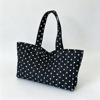 Everyday Polka Dot Tote Bag: Black - Sugar Co.