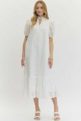 Eyelet Sweetie Midi Dress - Sugar Co.