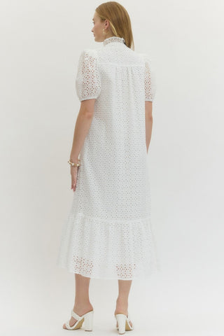 Eyelet Sweetie Midi Dress - Sugar Co.