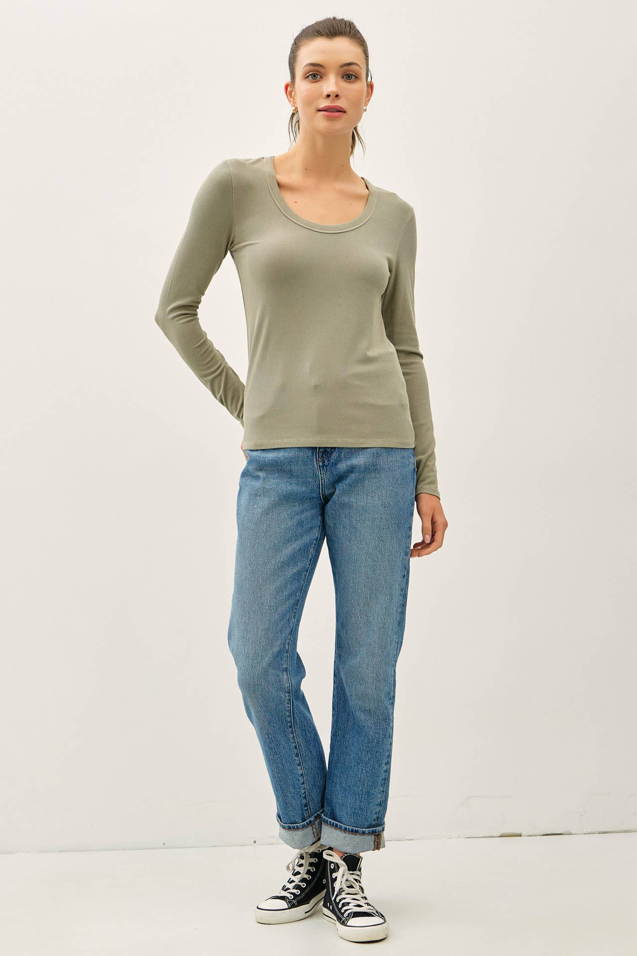 Essential Long Sleeve Dark Charcoal